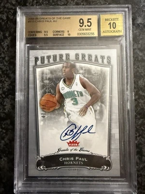 2005-06 Fleer Greats of The Game Chris Paul #113 #/99 BGS 9.5 Auto 10 - Image 1 of 2
