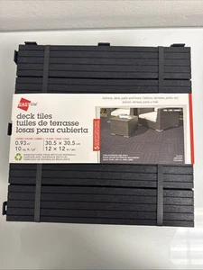 Azulejos de cubierta entrelazados de 12"x12", paquete de 10 azulejos de piso para patio al aire libre negros NUEVO - Imagen 1 de 4