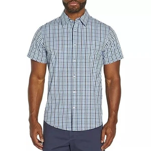 Gap Men's Shirt Button Front Poplin Shirt Blue Check Plaid Medium - Picture 1 of 1