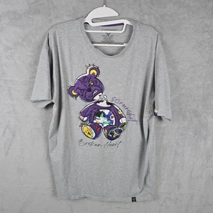 Screen Shot Brand Men’s T-Shirt Grey/Purple Bling Bear Urban Hip Hop Sz 2XL - Picture 1 of 10