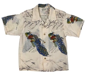 VTG RAYON HOUSTON MADE IN HAWAII HAWAIIAN ALOHA SHIRT TIKI ROCKABILLY SURF S 38” - Picture 1 of 7