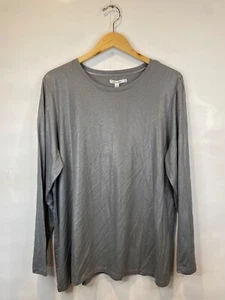 Chico's 4 US XXL Gray Shimmer Foil Touch of Cool Long Sleeve Layering Tee NWT - Picture 1 of 5