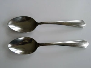Nice Pair of HB Company Stainless Steel HBC1 Table Serving Spoons 8 inches long - Picture 1 of 3