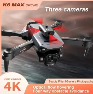 K6 Max Drohne Ferngesteuerter *2 Batterien** 3Tage Lieferung**Schwarz - Bild 1 von 4