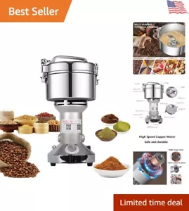 Stainless Steel 750g Electric Grain Mill - Fast and Safe Spice Grinder Solution - Picture 1 of 9
