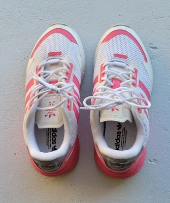 ADIDAS ZX 1K Mesh Women/Girls  Sneaker Tennis Shoes White/Pink Peach size 6. - Image 1 of 4