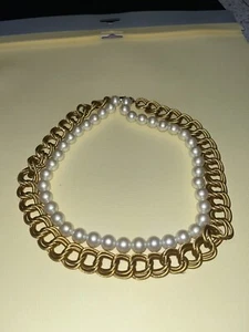 Halskette 16 Zoll Goldkette und Perlen zusammen  - Bild 1 von 2