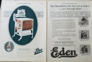 Brokaw Eden Company 1920 Escurridor Lavadora Lavado Mecanizado Color 2 páginas Anuncio Original - Imagen 1 de 1