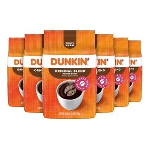Dunkin' Original Blend Medium Roast Whole Bean Coffee, 18 Ounce (Pack of 6) - Picture 1 of 8