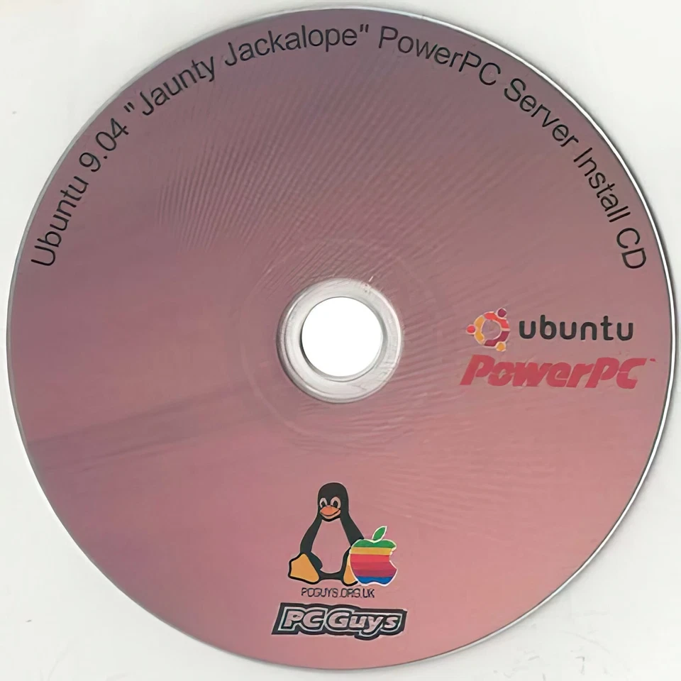 Ubuntu 9.04 Jaunty Jackalope PowerPC Server Edition CD Install Apple Mac G3 G4 G - Image 1 of 1
