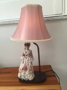 Vintage Boudoir Porcelain Lamp Victorian Summer Lady - Picture 1 of 14