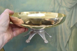 Cuenco grande de plata de ley patena, todo hecho a mano, 'forjado a mano de ley' (CU817) - Imagen 1 de 13