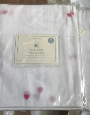 Juego de 2 cortinas transparentes Pottery Barn Heart blancas 44x 84 cortinas organdí par más+🦩 Foto 1 de 2