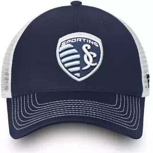 Gorra/sombrero de camionero Sporting Kansas City azul marino y blanco Fanatics - Imagen 1 de 2