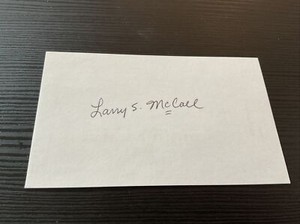 LARRY MCCALL INDEX CARD SIGNED 1977-79 YANKEES RANGERS