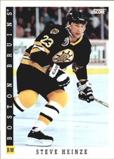 1993-94 Score Boston Bruins Hockey Card #251 Steve Heinze