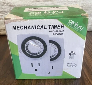 Century BND-60/U47 Timer presa meccanica 24 ore da interno 3 poli confezione da 2 NUOVO! - Foto 1 di 5