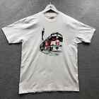 T-shirt vintage années 90 Train Hanes homme grand L manches courtes point simple blanc