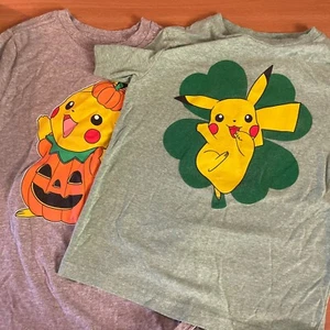 Pokémon Pikachu Holiday Halloween St Patrick’s Shirts Kids XS AND S - Picture 1 of 7
