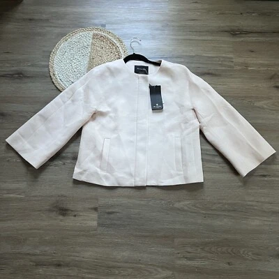 Chaqueta/Ablazer MASSIMO DUTTI Rosa De Gran Tamaño Para Mujer NUEVO CON ETIQUETAS ROJO DESC Foto 1 de 4