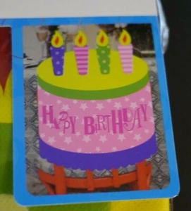 Cubierta de silla de cumpleaños ""Feliz cumpleaños"" pastel de cumpleaños rosa 4 velas pide un deseo - Imagen 1 de 14