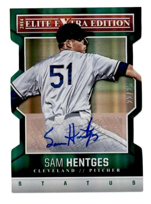 SAM HENTGES 2014 ELITE EXTRA EDITION DIE-CUT STATUS GREEN AUTO RC #22/25 BF3512 - Image 1 of 1
