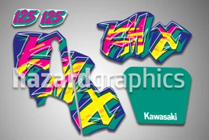 KAWASAKI Kmx 125 200 Graphics Kit Decal Set - Blue Model (1995) - Picture 1 of 1