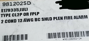 Advanced Digital 981202SD 12/2C Solid Shielded Plenum Fire Alarm Cable Red /50ft - Picture 1 of 6