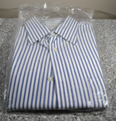 Camisa de vestir a rayas Eagle Shirtmakers 15-34 años 80 dos capas Oxford nueva sin etiquetas EE. UU. Foto 1 de 4