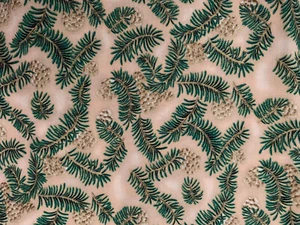 Christmas Fir Tree Branches Cotton Fabric TIS THE SEASON  5 yards + - Picture 1 of 6