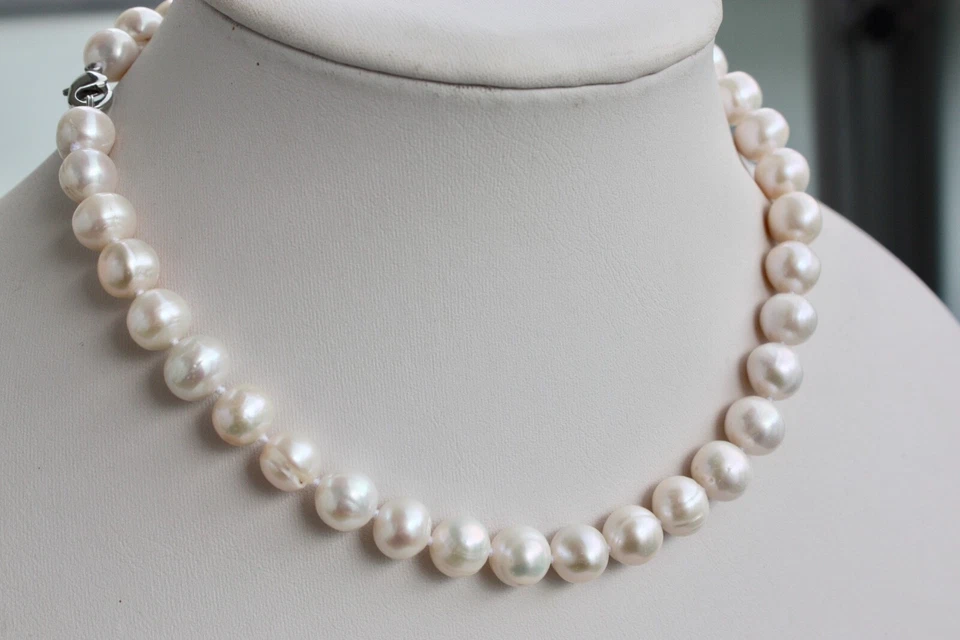 A19 40 cm D: 10-11cm Süßwasser Perlenschmuck Halskette Perlenkette Collier jkzt - Bild 1 von 1