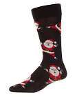 MeMoi Men's All Over Santa Claus Holiday Novelty Crew Socks 10-13 / Black