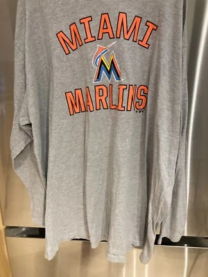 Miami Marlins Fanatics Camiseta Gris Manga Larga Adulto 5XLB 5xl XXXXXL Grande NUEVA Foto 1 de 2