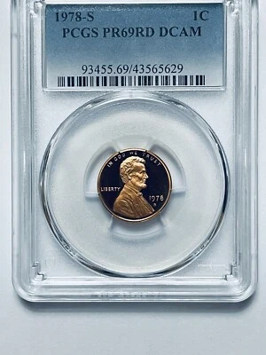 1978-S Lincoln Memorial Reverse Cent PCGS PR69RD DCAM - Image 1 of 4