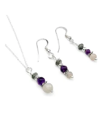 Juego de joyas collar pendientes de ley 925 Foto 1 de 4