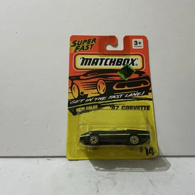 Coche de juguete Corvette Matchbox Gold '87 #14 1997 edición Challenge escala 1:64 usado Foto 1 de 4