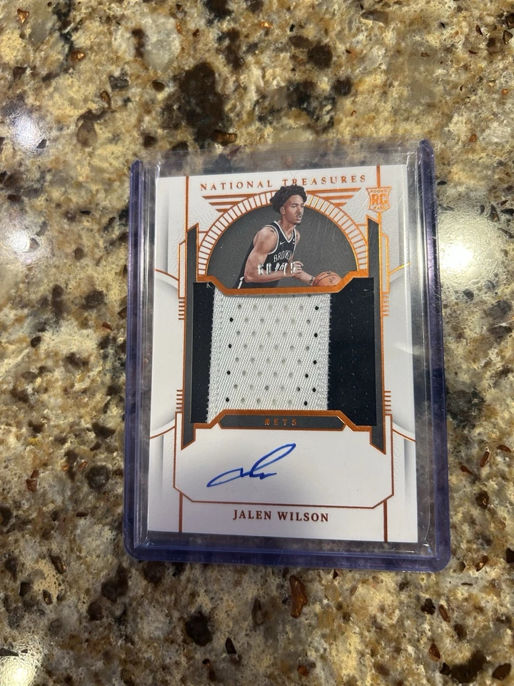 2023/24 National Treasures Orange /75 Patch Auto Autograph RPA Jalen Wilson Nets - Image 1 of 1