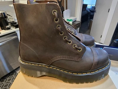 Dr. Martens Sinclair Crazy Horse Premium Leather Platform Boots Dark Brown sz 10 - Image 1 of 4