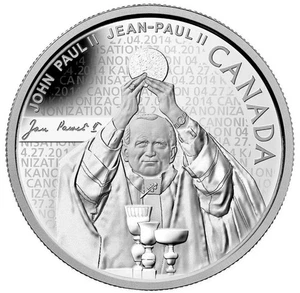 Canadá 2014 Papa Juan Pablo II Canonización Santidad $10 Plata Pura Prueba - Imagen 1 de 4