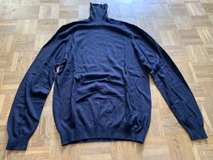MASSIMO DUTTI Pullover leicht BW Seide Cashmere Rollkragen Gr. XL blau Herren - Bild 1 von 3