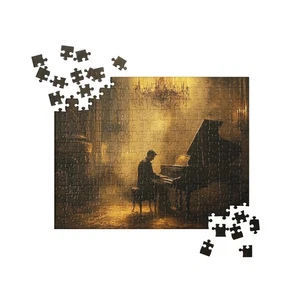 Gothic Piano Puzzle Dark Academia Music Art Vintage Haunted Victorian Jigsaw - Picture 1 of 7