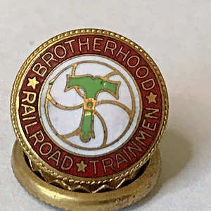 Vintage Brotherhood Of Railroad Trainmen Lapel Pin Bastian Bros Roch NY (U2) - Picture 1 of 9