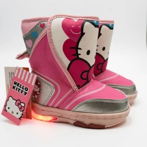 Stivali da neve Hello Kitty taglia 8 bambino bambina si illuminano NUOVI - Foto 1 di 5