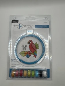 Bucilla My 1st Stitch 49175E Cross Stitch Framed Ornament Tag "Loving Life" Kit - Picture 1 of 2