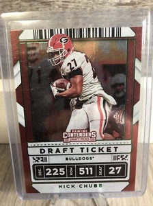 2020 Contenders Draft NICK CHUBB #76 draft ticket Georgia Bulldogs #76 - Picture 1 of 6