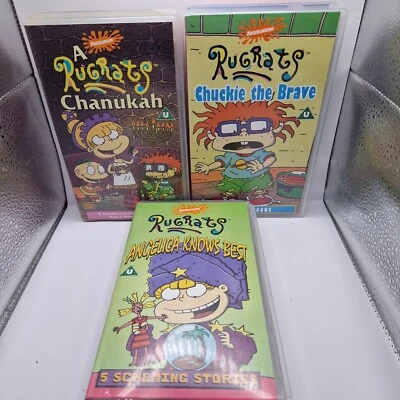 Rugrats VHS Bundle x3 - Angelica Knows Best + Chanukah + Chuckie the Brave -Nick - Image 1 of 4