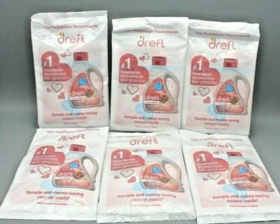 Dreft Stage 1 Newborn Hypoallergenic Liquid Baby Laundry Detergent Sample 6 Pack