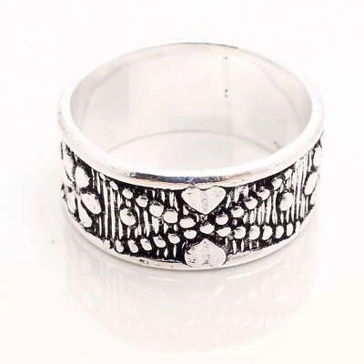 925 Placcato Argento Handmade Design Gioielli Regalo per Lei Anelli Misura 5.5 - Immagine 1 di 3