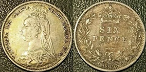 Reino Unido - Victoria - 6 Peniques "2º Tipo" Plata 1890 TTB+ ! KM#760 - Picture 1 of 1