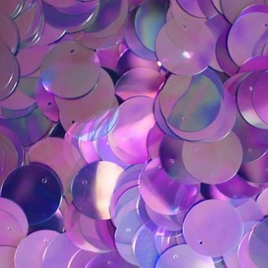 20mm Round Sequin Violet Purple Crystal Iris Rainbow Loose Paillette Made in USA - Picture 1 of 2